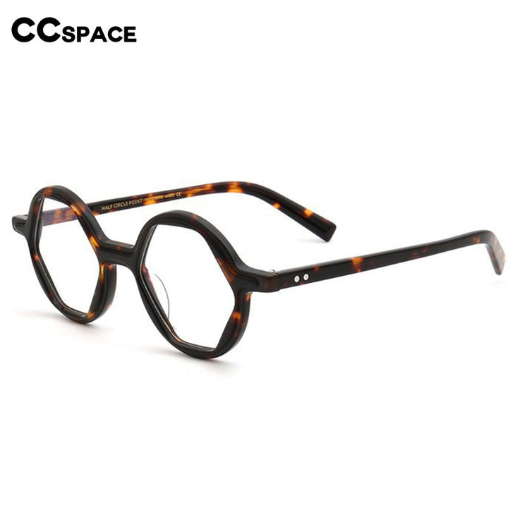 CCSpace Unisex Full Rim Round Acetate Eyeglasses 55878 Full Rim CCspace   