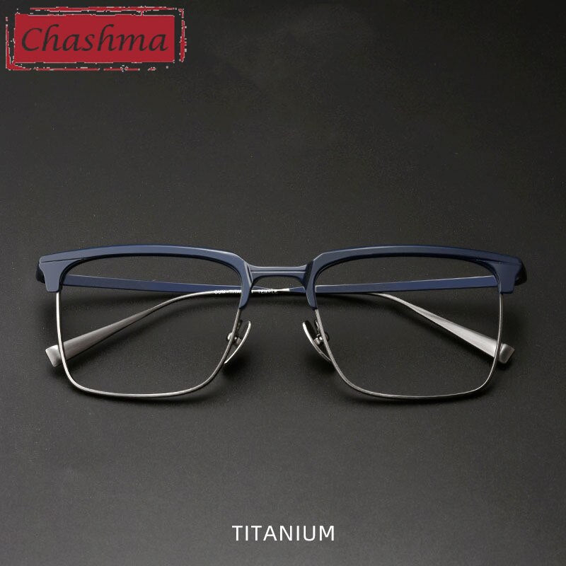 Chashma Ottica Unisex Full Rim Square Acetate Titanium Eyeglasses 1905 Full Rim Chashma Ottica   