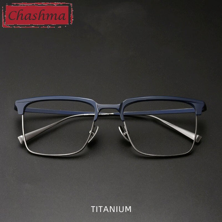 Chashma Ottica Unisex Full Rim Square Acetate Titanium Eyeglasses 1905 Full Rim Chashma Ottica   