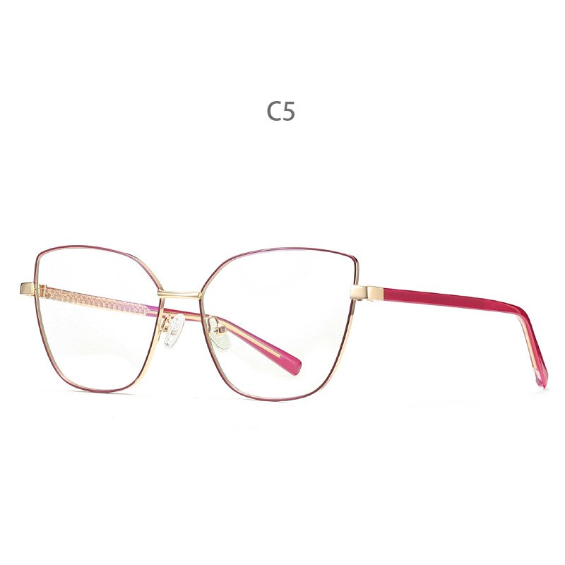 Hdcrafter Women's Full Rim Cat Eye Titanium Frame Eyeglasses 3002 Full Rim Hdcrafter Eyeglasses C5  