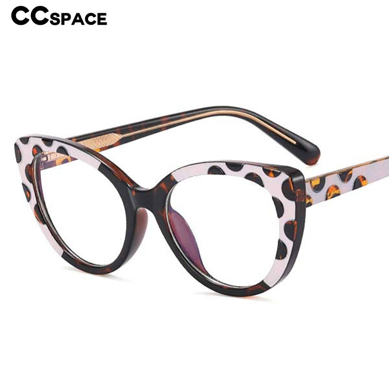 CCSpace Women's Full Rim Cat Eye Tr 90 Titanium Eyeglasses 55221 Full Rim CCspace   