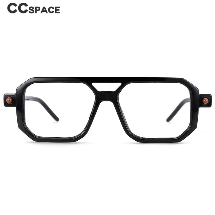 CCspace Unisex Full Rim Square Acetate Frame Eyeglasses 54381 Full Rim CCspace   