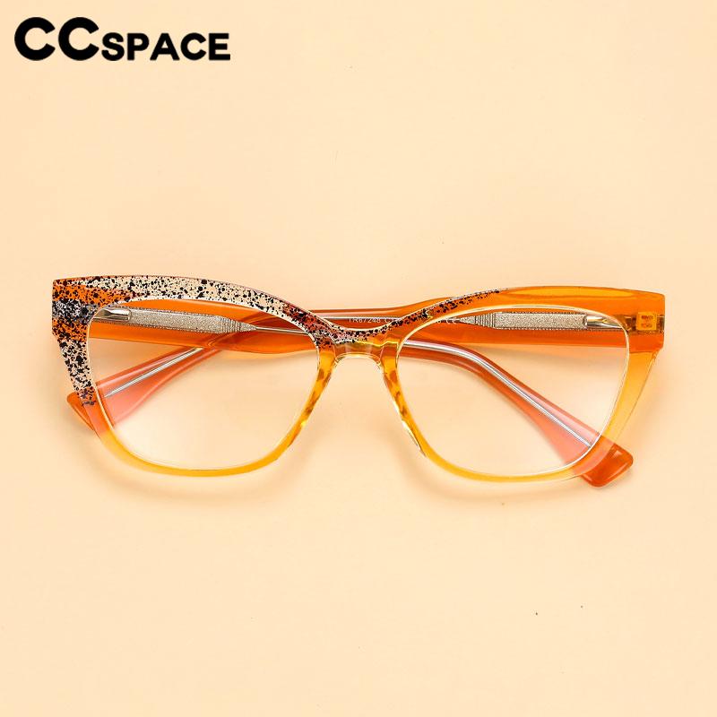 CCspace Unisex Full Rim Square Cat Eye Tr 90 Titanium Eyeglasses 56596 Full Rim CCspace   