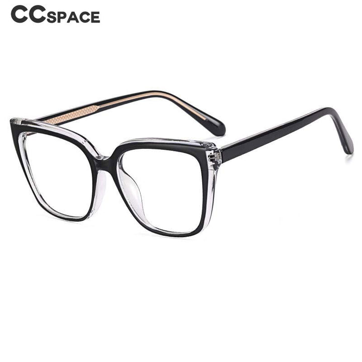 CCSpace Women's Full Rim Square Cat Eye Tr 90 Titanium Eyeglasses 54824 Full Rim CCspace   