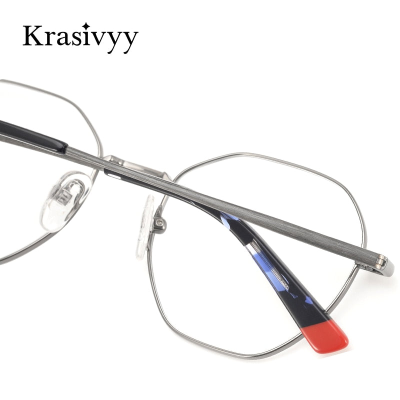 Krasivyy Men's Full Rim Polygon Titanium Eyeglasses Kr16025 Full Rim Krasivyy   