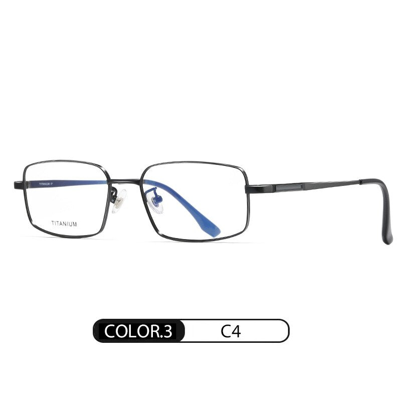 Hotochki Men's Full Rim Rectangle Titanium Ip Electroplated Frame Eyeglasses Pt2219 Full Rim Hotochki   