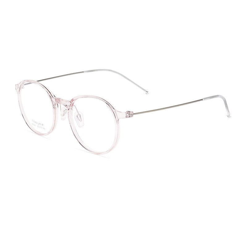 Hotony Unisex Full Rim Round Tr 90 Alloy Eyeglasses 5825m Full Rim Hotony pink  
