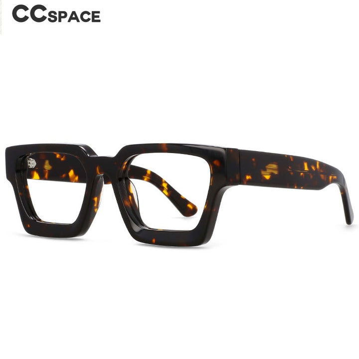 CCSpace Unisex Full Rim Square Acetate Frame Eyeglasses 54290 Full Rim CCspace   