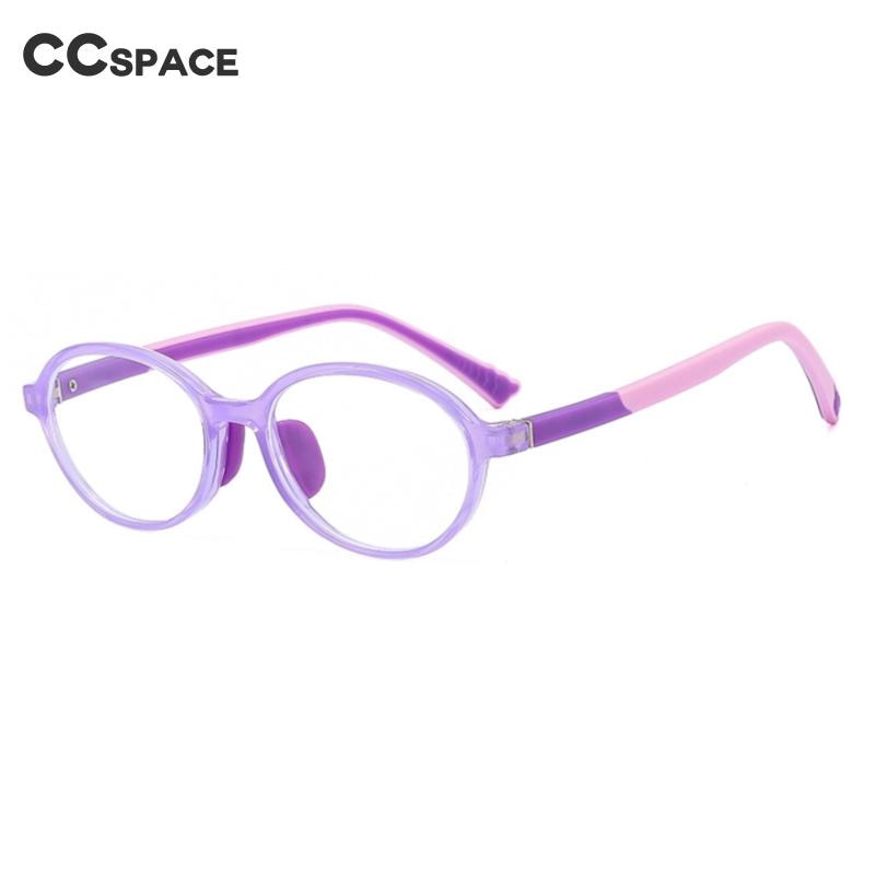CCSpace Unisex Youth Full Rim Round Silicone Eyeglasses 54674 Full Rim CCspace   