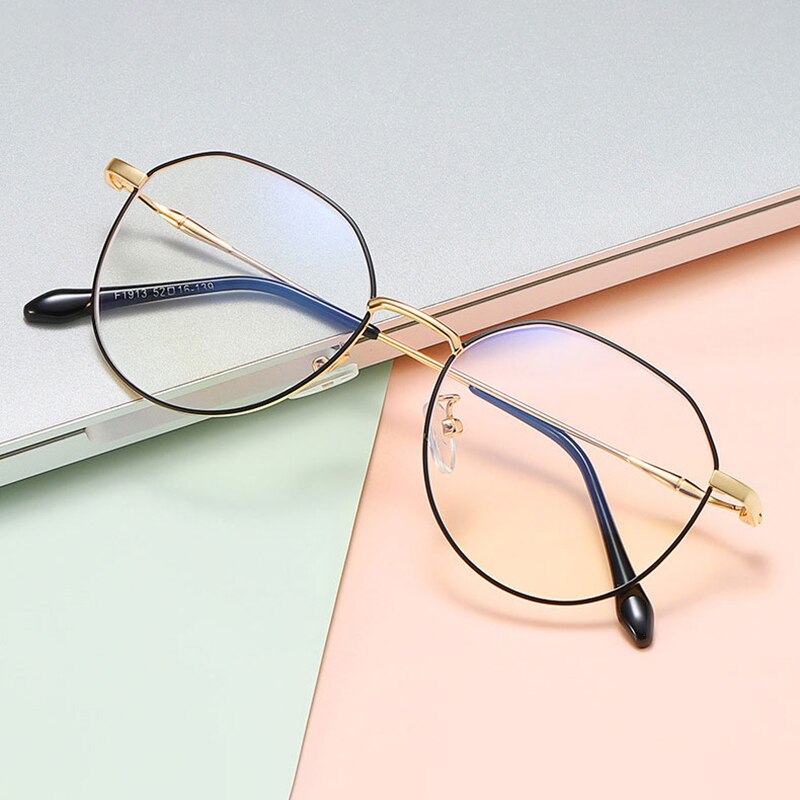 Handoer Unisex Full Rim Polygonal Square Alloy Eyeglasses 1913 Full Rim Handoer   