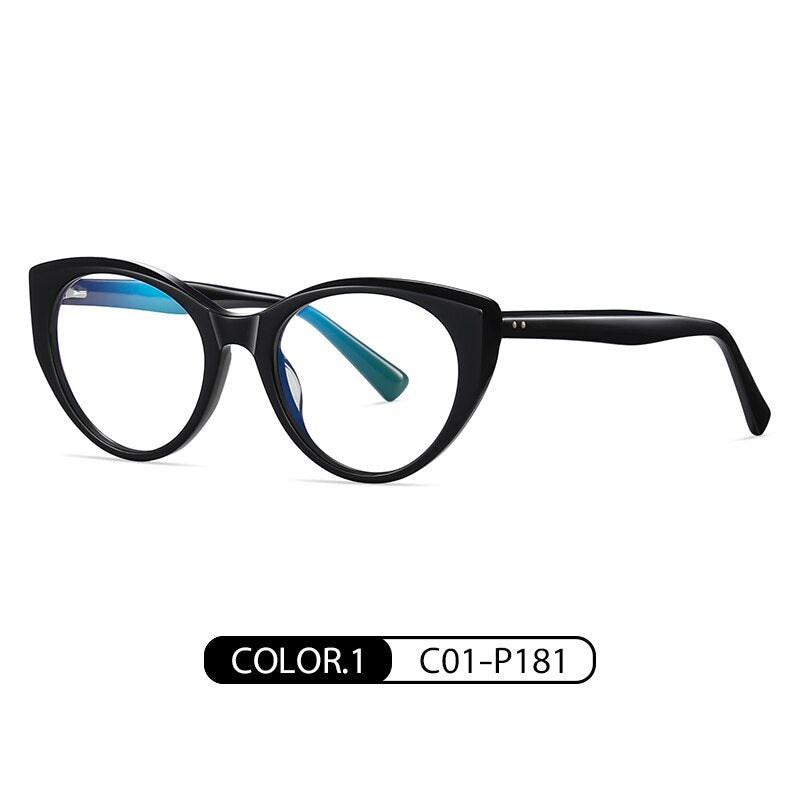 Zirosat Women's Full Rim Cat Eye Acetate Eyeglasses 8816 Full Rim Zirosat C01  
