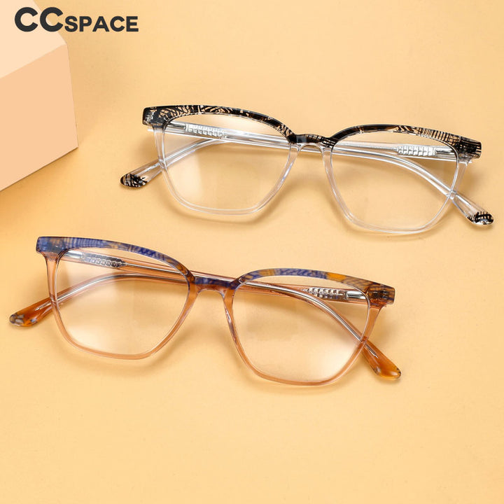 CCspace Unisex Full Rim Square Acetate Eyeglasses 55370 Full Rim CCspace   