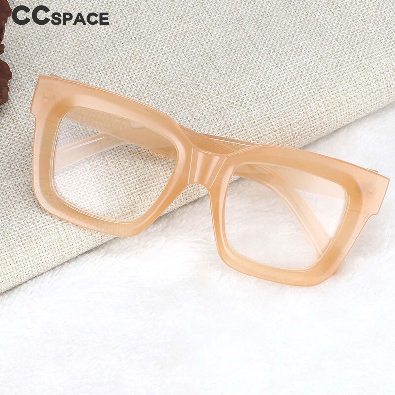 CCSpace Unisex Oversized Square Resin Frame Eyeglasses 54406 Frame CCspace   