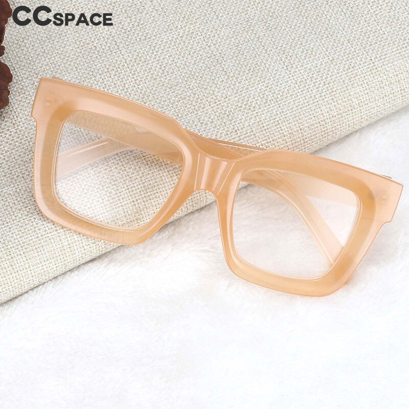 CCspace Unisex Oversized Square Resin Frame Eyeglasses 54406 Full Rim CCspace   