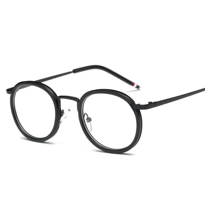 Cubojue Unisex Full Rim Small Round Square Tr 90 Titanium Myopic Reading Glasses Reading Glasses Cubojue no function lens 0 Black 