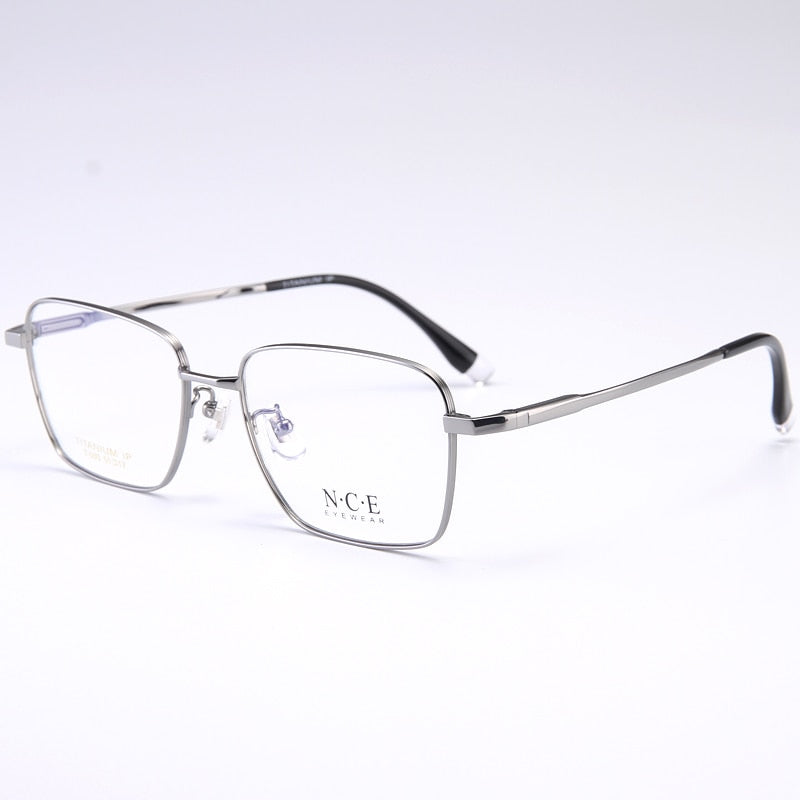 Bclear Men's Full Rim Square Titanium Frame Eyeglasses My005 Full Rim Bclear gray  