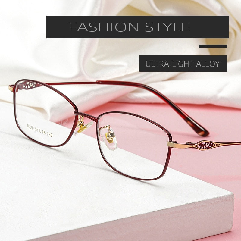 Gmei Women's Full Rim Square Alloy Eyeglasses 8220 Full Rim Gmei Optical   