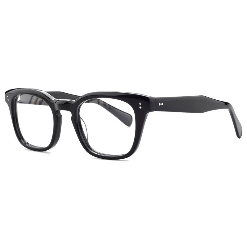 Gatenac Unisex Full Rim Square Acetate Eyeglasses Gxyj970 Full Rim Gatenac Black  
