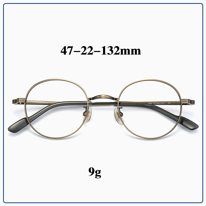 Cubojue Unisex Full Rim Small Round Titanium Eyeglasses 2056 Full Rim Cubojue   
