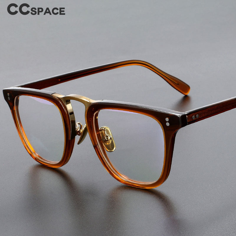 CCspace Unisex Full Rim Square Acetate Eyeglasses 49309 Full Rim CCspace   