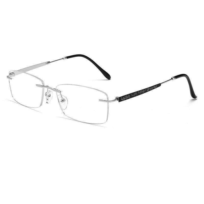 Handoer Men's Rimless Customized Lens Titanium Eyeglasses 688wk Rimless Handoer Silver  
