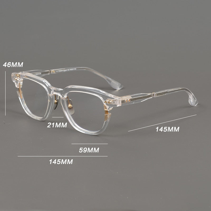 Gatenac Unisex Full Rim Round Square Acetate Eyeglasses Gxyj888 Full Rim Gatenac   