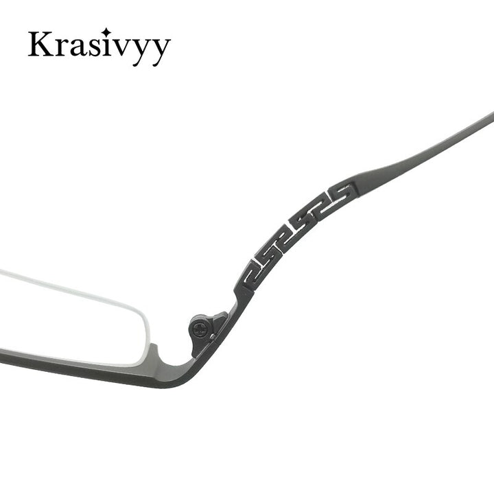 Krasivyy Men's Semi Rim Square Spring Hinge Titanium Eyeglasses Kr0070 Semi Rim Krasivyy   
