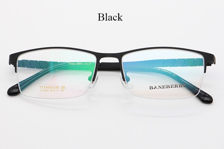 Bclear Unisex Semi Rim Square Titanium Frame Eyeglasses My71056a Semi Rim Bclear Black  