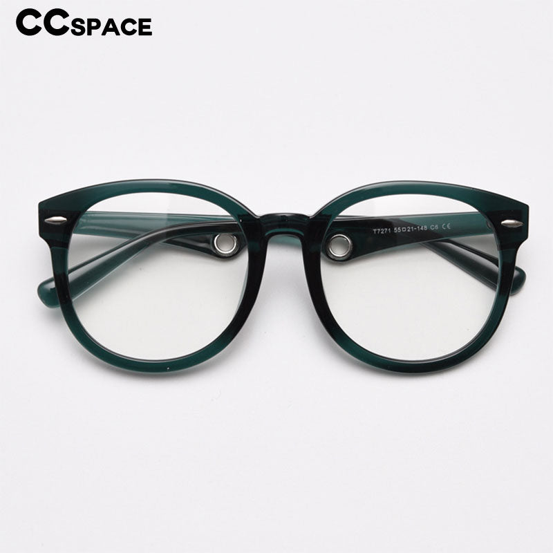 CCSpace Unisex Full Rim Big Round Square Tr 90 Titanium Eyeglasses 55685 Full Rim CCspace   