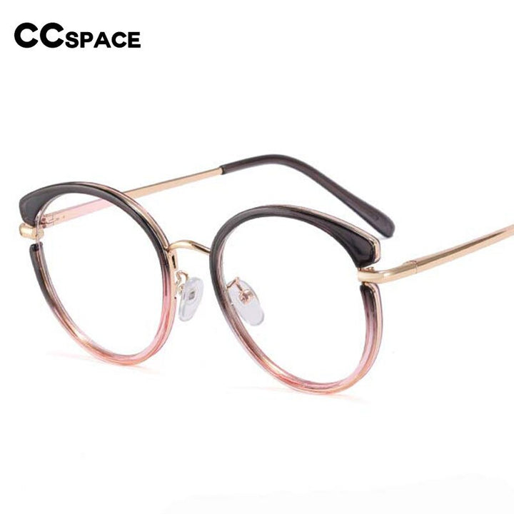 CCSpace Women's Full Rim Round Cat Eye Tr 90 Titanium Eyeglasses 55237 Full Rim CCspace   