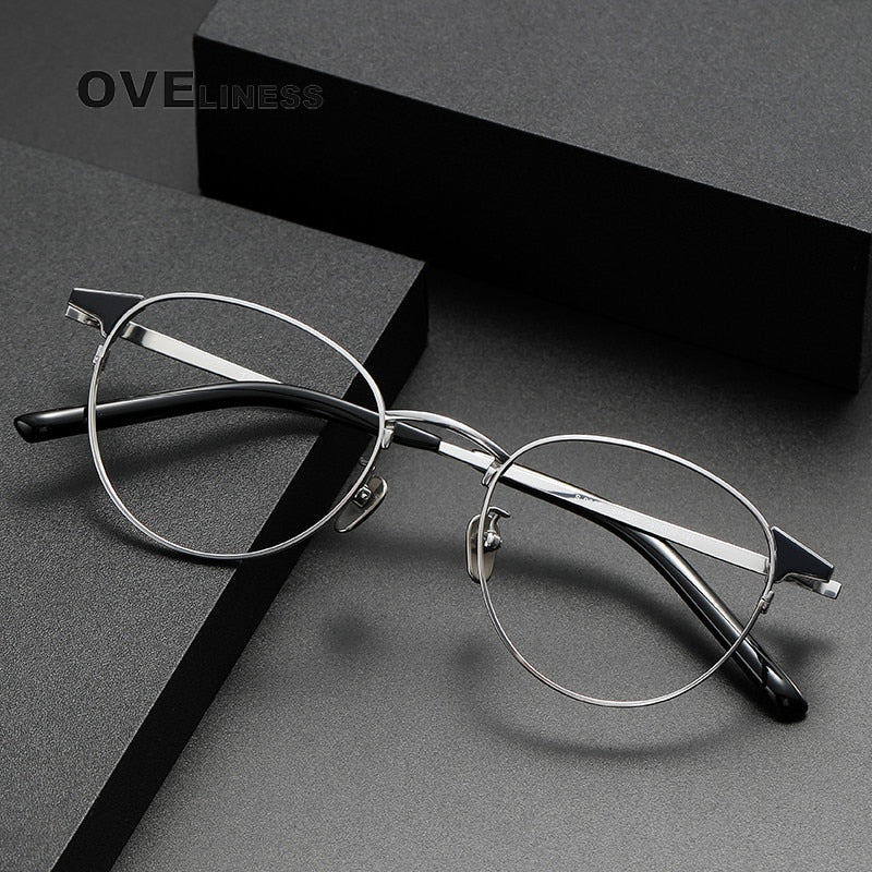 Oveliness Unisex Full Rim Round Titanium Eyeglasses 960 Full Rim Oveliness   