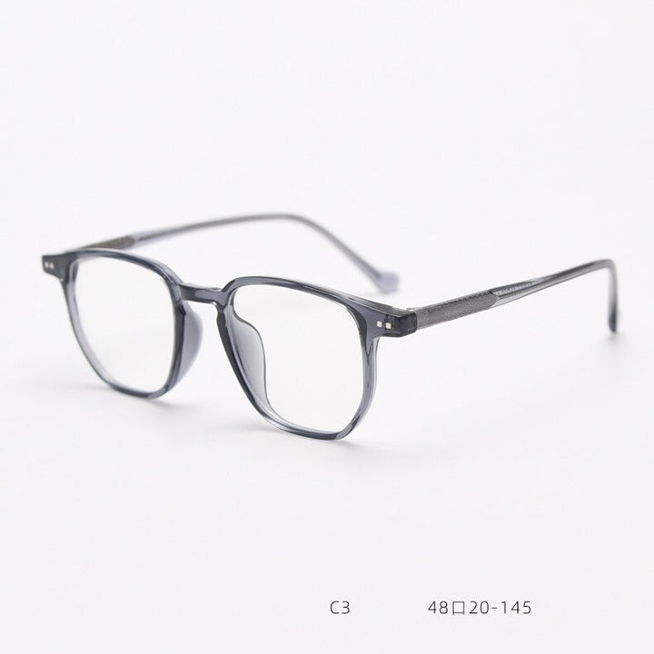 CCSpace Unisex Full Rim Square Tr 90 TTitanium Eyeglasses 55696 Full Rim CCspace Gray China 