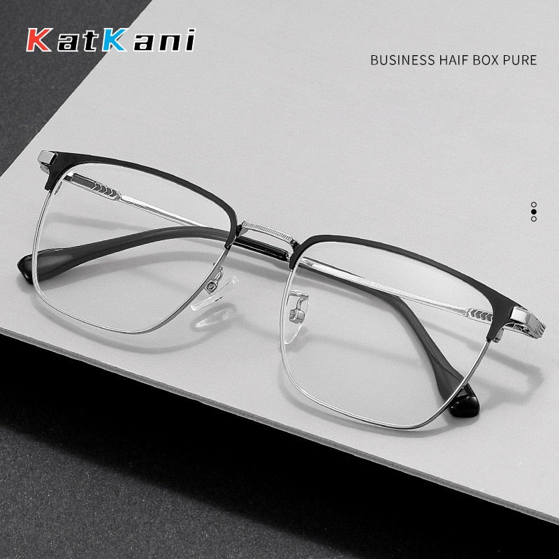 KatKani Unisex Full Rim Square Alloy Eyeglasses 9708 Full Rim KatKani Eyeglasses   