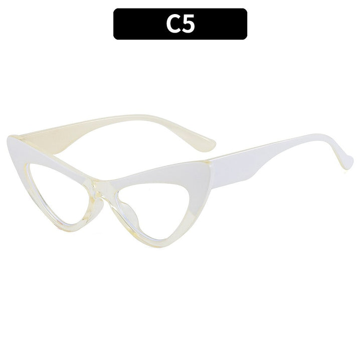 CCSpace Women's Full Rim Oversized Cat Eye Acetate Eyeglasses 53299 Full Rim CCspace China WhiteClear 