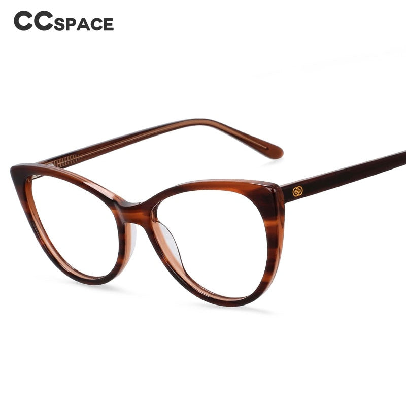 CCSpace Women's Full Rim Cat Eye Acetate Frame Eyeglasses 54551 Full Rim CCspace   
