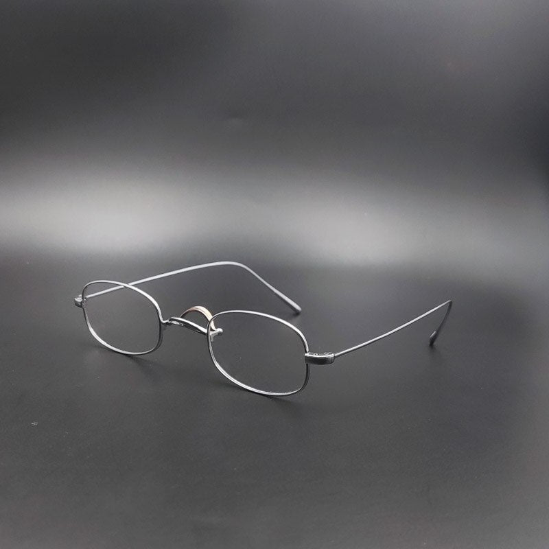 Yujo Unisex Full Rim Small Oval Square Titanium Eyeglasses Customized Lens Options Full Rim Yujo   