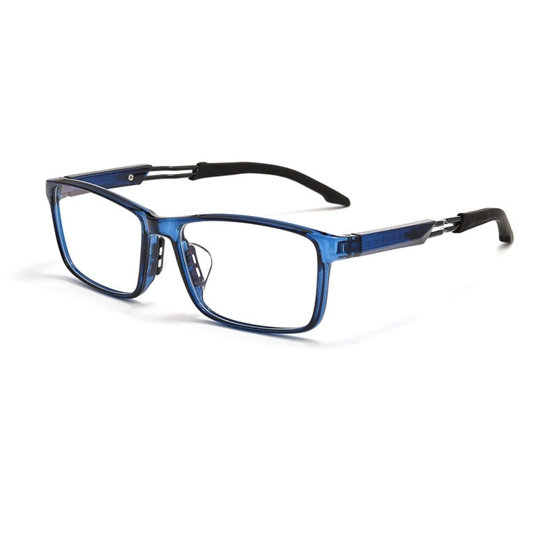 Yimaruili Unisex Full Rim Square Ultem Silicone Sports Eyeglasses 6202g Full Rim Yimaruili Eyeglasses Transparent Blue  
