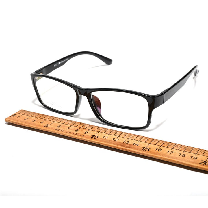 Cubojue Men's Full Rim Oversized Square 155mm Myopic Reading Glasses Reading Glasses Cubojue anti blue light -450 M2 black 