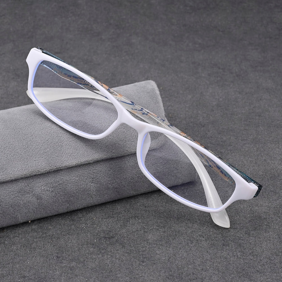 Cubojue Unisex Full Rim Rectangle Tr 90 Titanium Myopic Reading Glasses 9135m Reading Glasses Cubojue   
