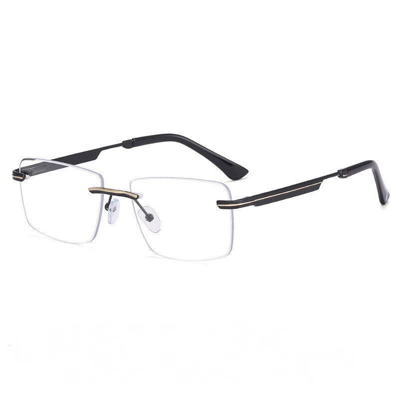 CCspace Unisex Rimless Square Alloy Eyeglasses 55384 Rimless CCspace China C5BlackGold 