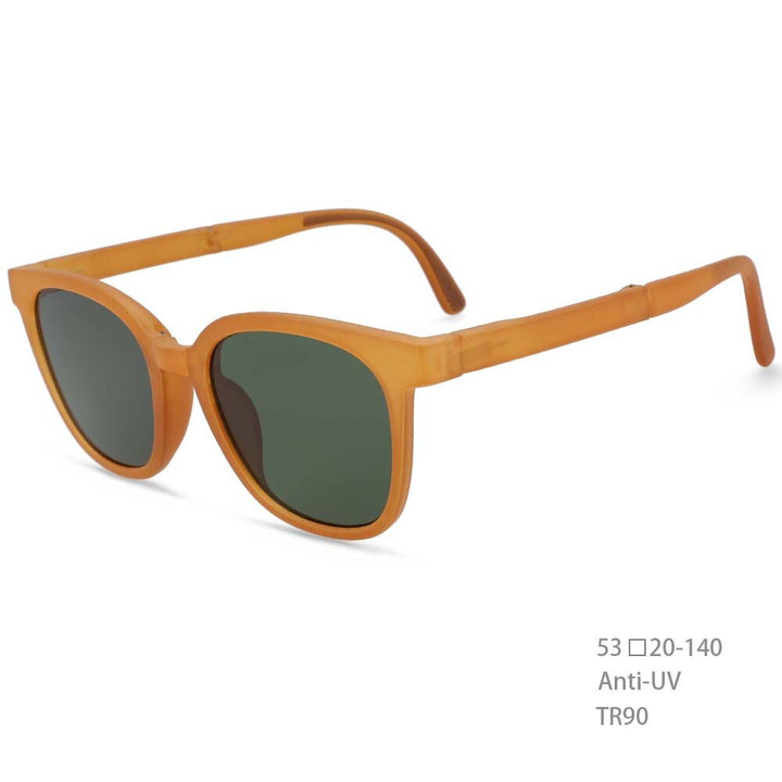 CCSpace Unisex Full Rim Square Tr 90 Resin Foldable Frame Sunglasses 54382 Sunglasses CCspace Sunglasses Orange China 54382