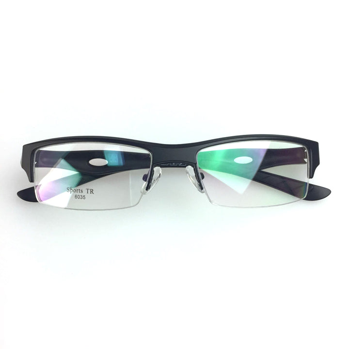 Cubojue Unisex Semi Rim Square Tr 90 Titanium Sport Myopia Eyeglasses Optional Photochromic Reading Glasses Cubojue   