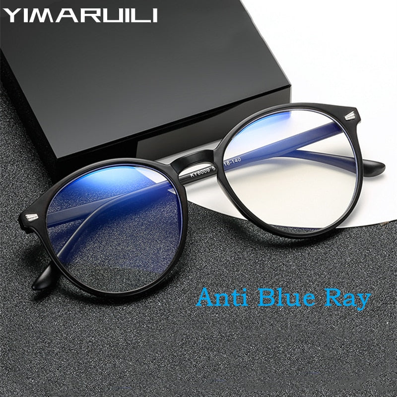 Yimaruili Unisex Full Rim Round Tr 90 Eyeglasses TR90 6009 Reading Glasses Yimaruili Eyeglasses   