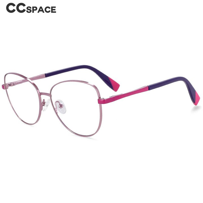 CCSpace Unisex Full Rim Square Cat Eye Alloy Frame Eyeglasse 54262 Full Rim CCspace   