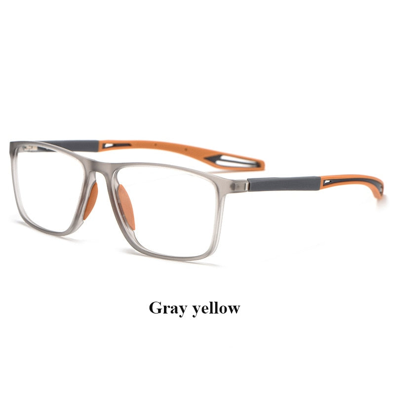 Bclear Unisex Full Rim Square Tr 90 Titanium Sport Eyeglasses Zm1019 Sport Eyewear Bclear gray yellow  