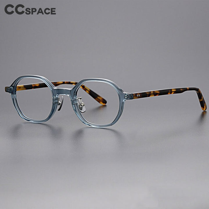 CCSpace Unisex Full Rim Square Round Acetate Eyeglasses 55672 Full Rim CCspace Blue China 