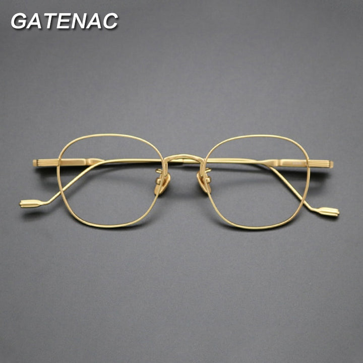 Gatenac Unisex Full Rim Square Titanium Frame Eyeglasses Gxyj421 Full Rim Gatenac   