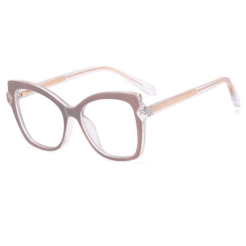 CCspace Women's Full Rim Square Cat Eye Tr 90 Titanium Eyeglasses 55166 Full Rim CCspace   