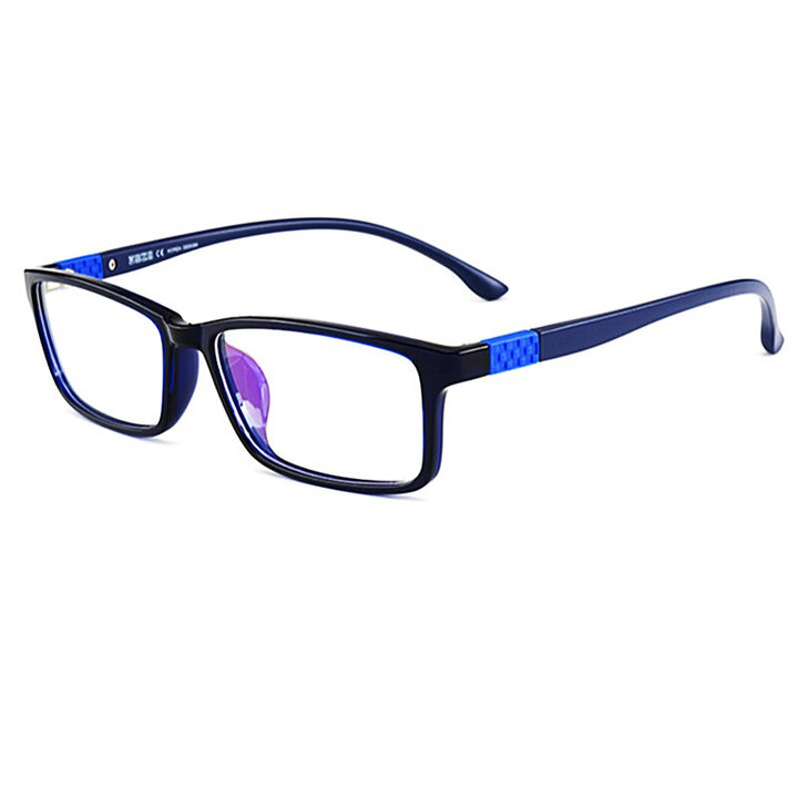 KatKani Unisex Full Rim Square TR 90 Blue Tortoiseshell Anti Blue Light Reading Glasses D044 Reading Glasses KatKani Eyeglasses Blue 0 
