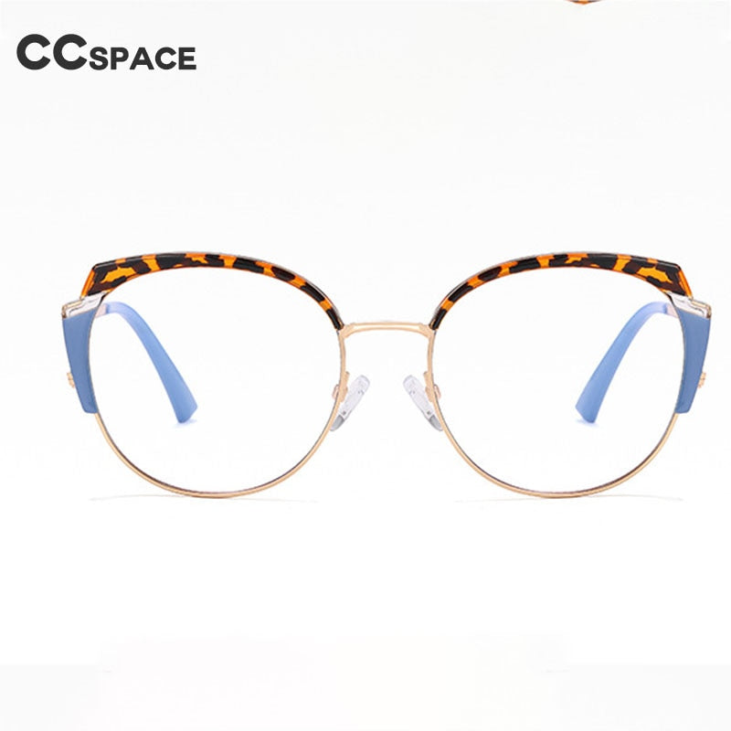 CCspace Women's Full Rim Square Tr 90 Titanium Eyeglasses 55383 Full Rim CCspace   